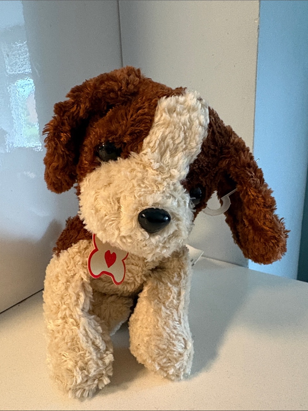Vintage Plush Brown and Cream Puppy Dog Plush Toy
